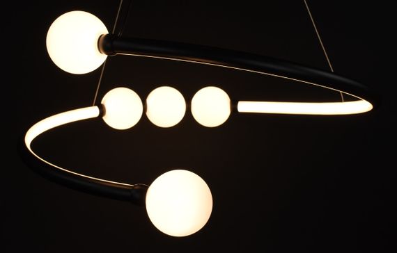 Люстра світлодіодна підвісна LED світильник для квартири на стелю лед 27564 Чорний 25-90х60х60 см. | Зображення 9