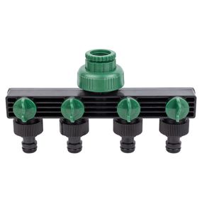 Кран розподільний з адаптерами Grad 1/2" 4-е виходи в/р 1/2"×3/4" (ABS) (5016905)