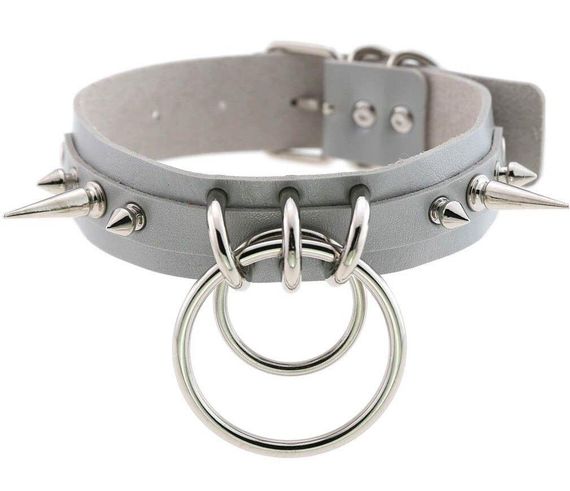 Чокер-нашийник SKN-AS11 GREY sexstyle