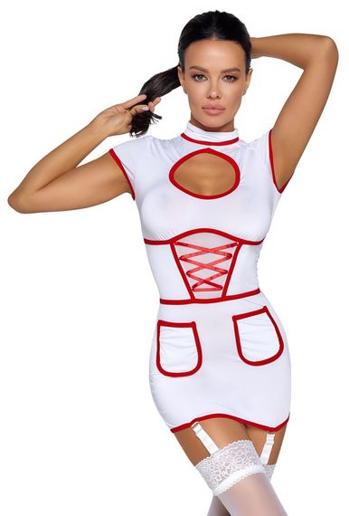 Рольовий костюм медсестри Cottelli Costumes, білий, XL | Зображення 6