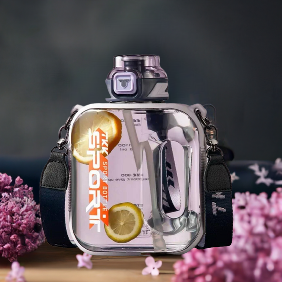 Бутылка TKK 1000 мл - Фиолетовая Tritan BPA-free, ударопрочная, спортивная с герметичной крышкой | Зображення 8