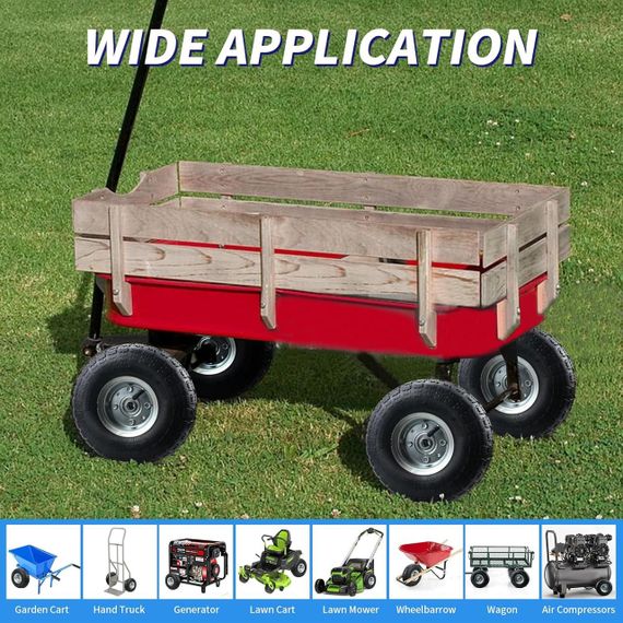 Пневматическое колесо RRQ 10" 2 шт с шиной 4.10/3.50-4 подшипником 5/8" для тележек техники генератора техники | Зображення 6