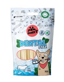 Ласощі для чищення зубів у собак з яловичиною Mr. Bandit Dental Star, 70 гр