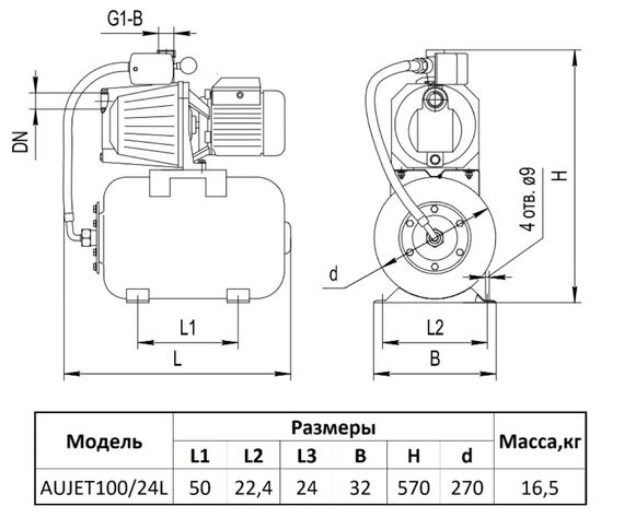 Насосна станція Rudes AUJET 100/24L | Зображення 2