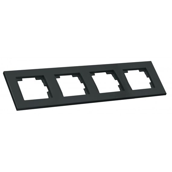 Рамка горизонтальна чотиримісна RITA, Mutlusan, чорний, (арт.47-04-66)