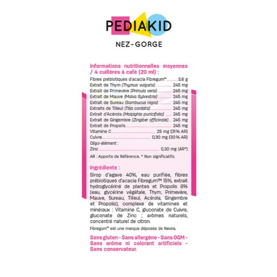 Протизастудний засіб для дітей Pediakid Комплекс "Соплі та кашель" Nez Gorge 125 ml Honey and Lemon + Nez Gorge Spray 20 ml + Toux seche et grasse 125 ml Lemon | Зображення 1