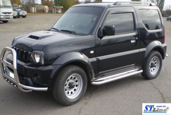 Кенгурятник с усами QT007 (нерж) для Suzuki Jimny 1998-2018 гг | Зображення 1