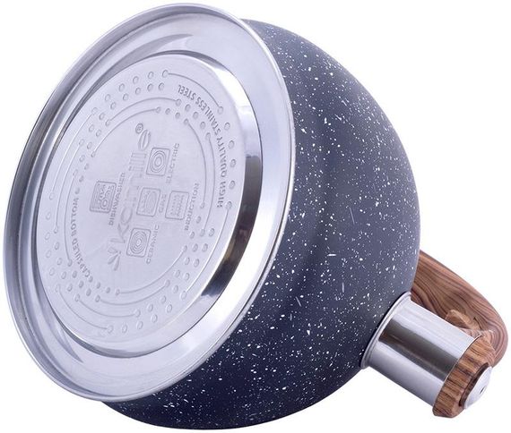 Чайник Kamille Whistling Kettle Marble 2л з нержавіючої сталі зі свистком, чорний мармур | Зображення 4