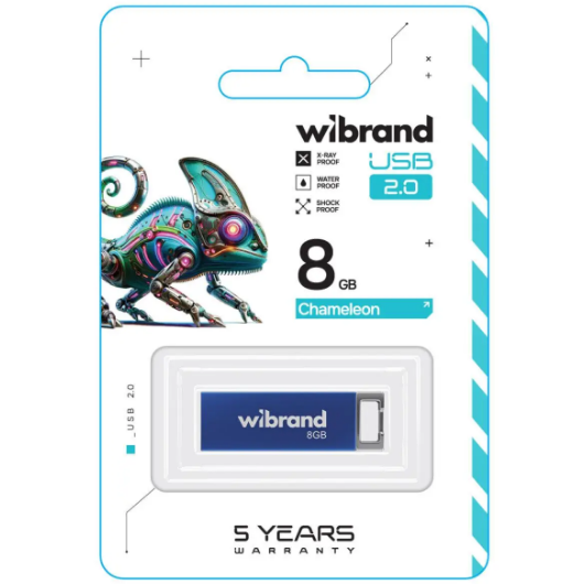 Флешка 8Гб USB 2.0 блакитний Chameleon Wibrand | Зображення 1