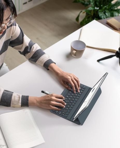 Клавіатура-чохол для iPad Air 2024 11”, Air 5/Air 4 10.9”, iPad Pro 11 4, 3, 2, 1 покоління, магнітна, ультратонка, сіра QWERTY | Зображення 8