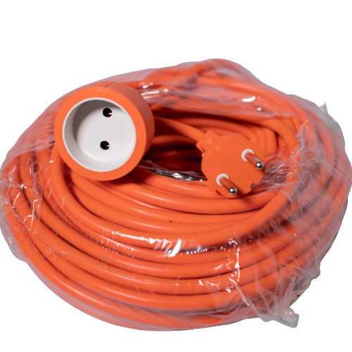 Подовжувач ПВС 1 розетка 5 м 2*1,5мм2 жовтогарячий МЕГАтек