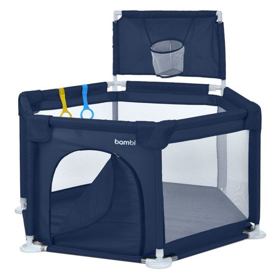 Дитяче ліжко-манеж MR 1340-BL, ширина з ніжками 132 см | Зображення 1