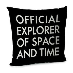 Подушка диванная с бархата Official explorer of space and time 45x45 см (45BP_UNI001)