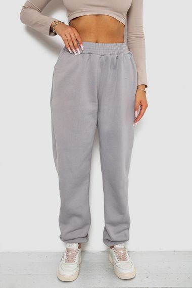 Спортивные штаны женские на флисе, цвет серый, 238R58671