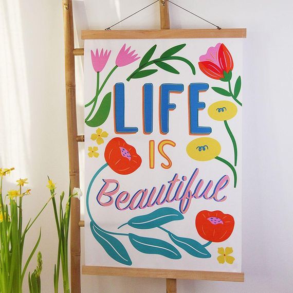 Постер тканинний на стіну Life is beautiful 60х93 см