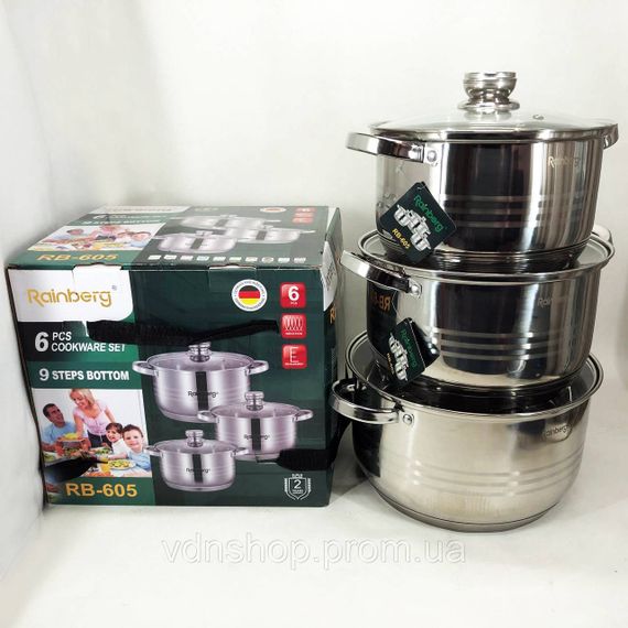 Набір посуду для будь-яких плит, Набір каструль з міцним антипригарним покриттям посуду для дому CB-50 | Зображення 1