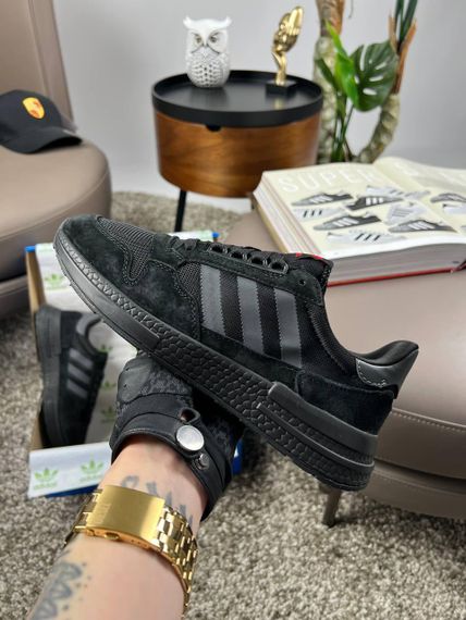 Кроссовки ZX 500 RM All Black замша , текстиль весна / лето / осень A3614 44 28 см | Зображення 8