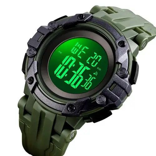 Годинник наручний чоловічий SKMEI 1545AG ARMY GREEN, армійський годинник протиударний. Колір: зелений | Зображення 3