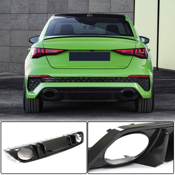 Дифузор заднього бампера (для RS SD, Карбон) для Ауди A3 2020- рр