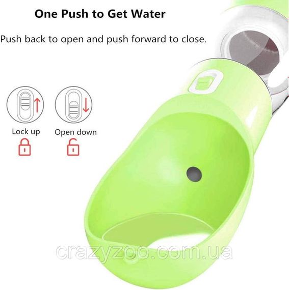 Дорожная поилка-кормушка для собак Pet Water Cup 2 в 1 оливковая Ø 7.4x26 см 350 мл 6784 | Зображення 5
