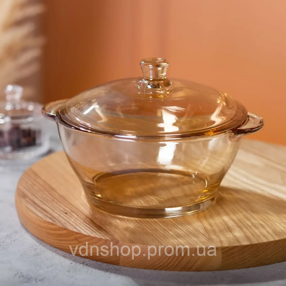 Супниця із кришкою скляна Ø 15.5 см бульйонниця 1 л для гарячих страв HP-YH-5 | Зображення 4