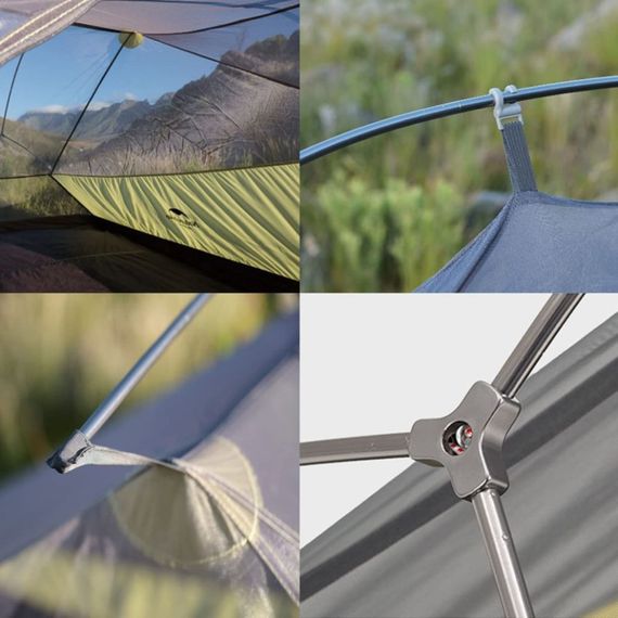 Намет надлегкий тримісний з футпринтом Naturehike Cloud Up 3 Updated NH18T030-T, 20D, темно-зелений | Зображення 2