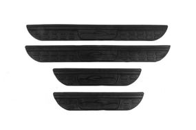 Накладки на пороги DPT (2015-2021) (ABS) (4шт) (чорний мат) для Mitsubishi Outlander рр