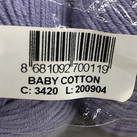 Пряжа Gazzal – Baby Cotton колір 3420 Бузковий | Зображення 2