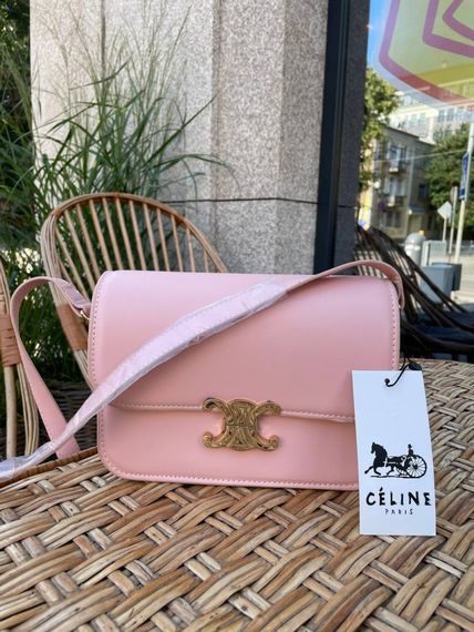 Сумка жіноча Celine Teen Triomphe Bag in Shiny Calfskin Pink Селін рожевий DN062 | Зображення 9