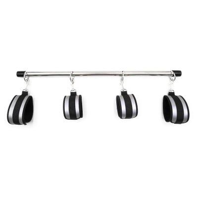 Розпірка з фіксаторами на руки та ноги DS Fetish, чорно-сіра, 57 см