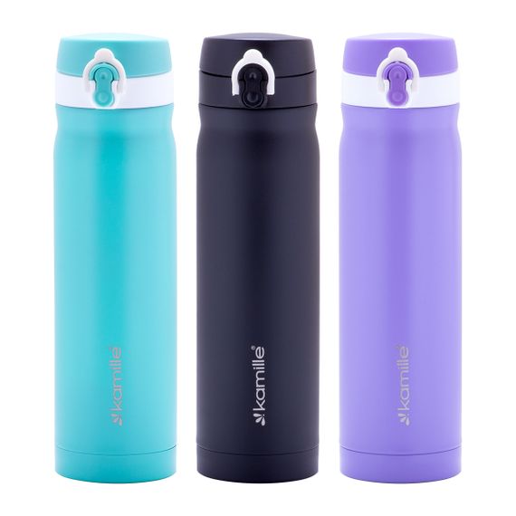 Термос-бутылка голубой 500ml из нержавеющей стали | Зображення 7