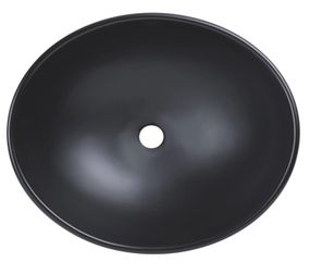 Раковина накладна Qtap Dove 415x340x140 мм, Matt Black, овальна, без донного клапана QT06116062AMB