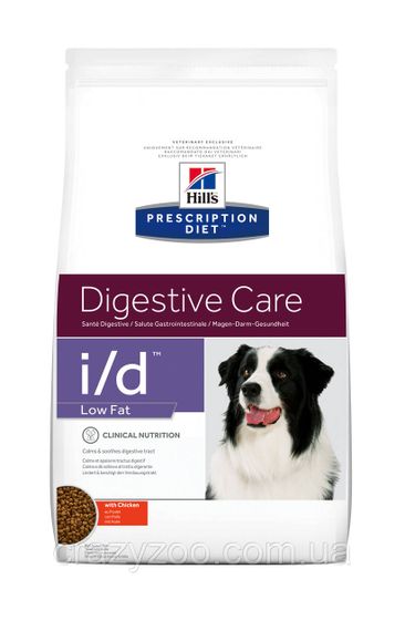 Сухий корм для собак усіх порід Hill's Prescription Diet Digestive Care Low Fat Chicken з куркою 12 кг 606430