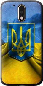 Чехол на Motorola MOTO G4 PLUS Флаг и герб Украины 1 "375u-953-17620"