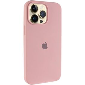 Чохол Silicone Case (AA) Logo with MagSafe для Apple iPhone 13 Pro (6.1") Білий / White Рожевий / Pink Sand