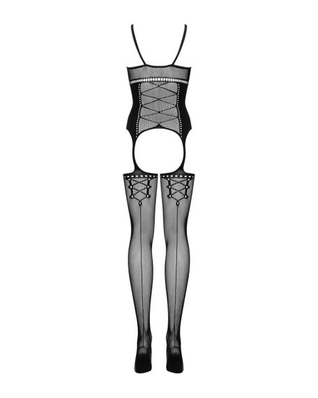 Бодістокінг Obsessive Bodystocking G314 S/M/L, імітація корсета та корсетної шнурівки Sex Aura | Зображення 6