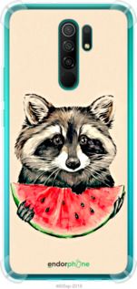 Чохол на Xiaomi Redmi 9 Єнотик з кавуном "4605sp-2019-2448"