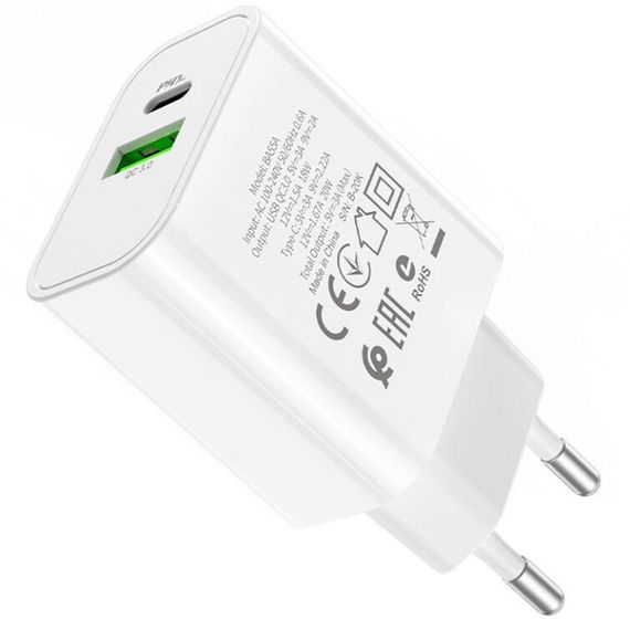 СЗУ Borofone BA55A PD20W+QC3.0 (1USB/1Type-C/3A) | Зображення 2
