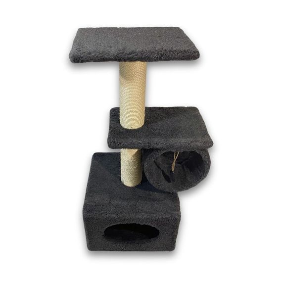 Дряпка Природа Саванна для котів з барабаном сіра 38x38x90 см