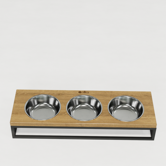Миски на подставке для котов и маленьких собак Hollky Base Bar (3 × 0,45 л) Bar-54187-GRNT