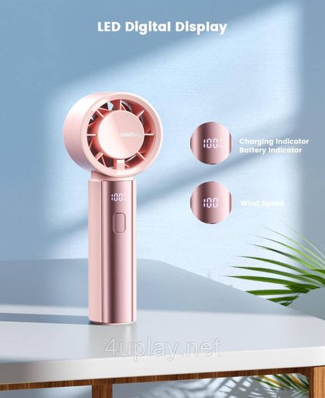 Ручной портативный аккумуляторный вентилятор с LED дисплеем coldSky Handheld Fan 4000mAh | Зображення 2