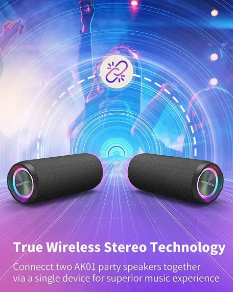 Портативний динамік Bluetooth із супербасом бездротового динаміка AUKTECH Bluetooth 5.0, гучніший стереозву | Зображення 9