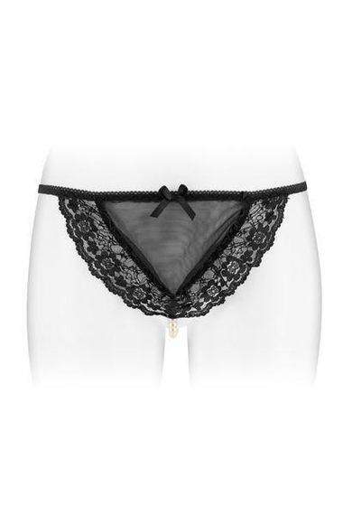 Трусики-стрінги з перлинною ниткою Fashion Secret KATIA Black Sex Aura