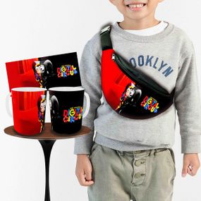 Набір:дитяча сумка-бананка+кружка Цифровий Цирк «Amazing Digital Circus» 32х15см,бананка для хлопчика через плече (01003)