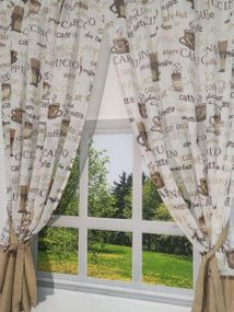 Короткий тюль ETL Coffee brown
