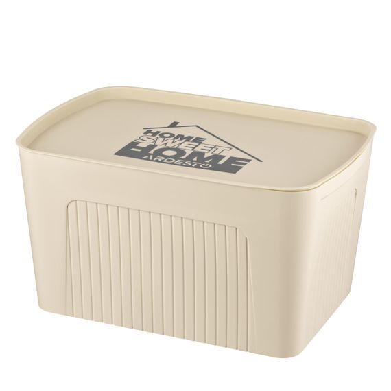 Ящик з кришкою для зберігання ARDESTO 45.5х31х24.5см, 23л, пластик PP, бежевий (ARHC2523B)
