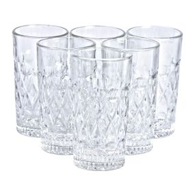 Набір фігурних склянок 6 шт. 300 мл скляні склянки для коктейлів, холодних напоїв HP-YH-14