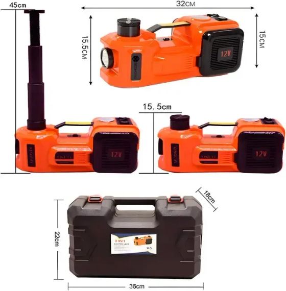 Набір  електродомкрат+компресор+ліхтар до 5 тонн потужність 180w ZSY03-X 12V | Зображення 4