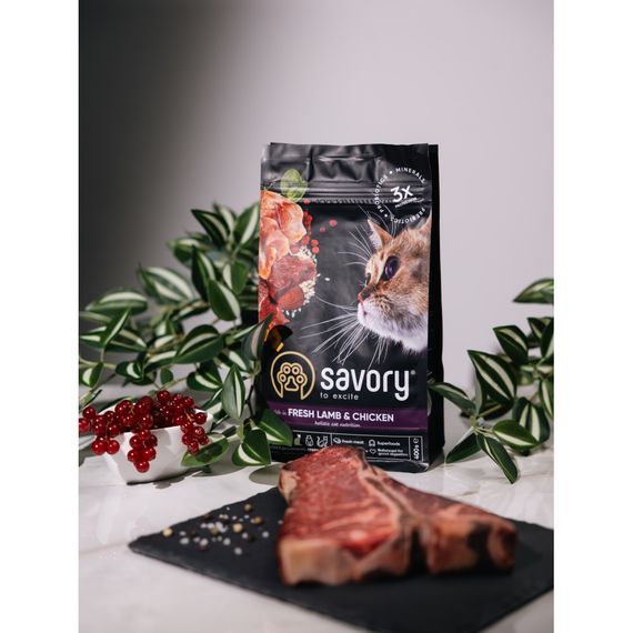 Корм сухий Savory Adult Cat Steril Fresh Lamb and Chicken для стерилізованих котів з ягнятиною та куркою 400 г | Зображення 8