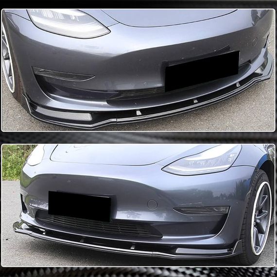 Накладка на передній бампер Lip V5 (2017-2023, Карбон) для Tesla Model 3 2017- рр | Зображення 3